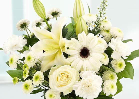 Elegant wedding bouquet with white roses