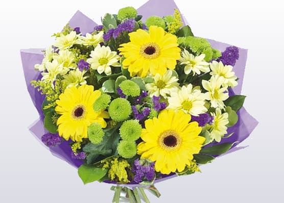 Wreath with seasonal flowers